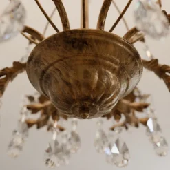 Lysekrone Teresa, bronze, krystal, Ø 70 cm, 8 lys