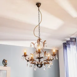 Lysekrone Teresa med krystaller, 5 lyskilder