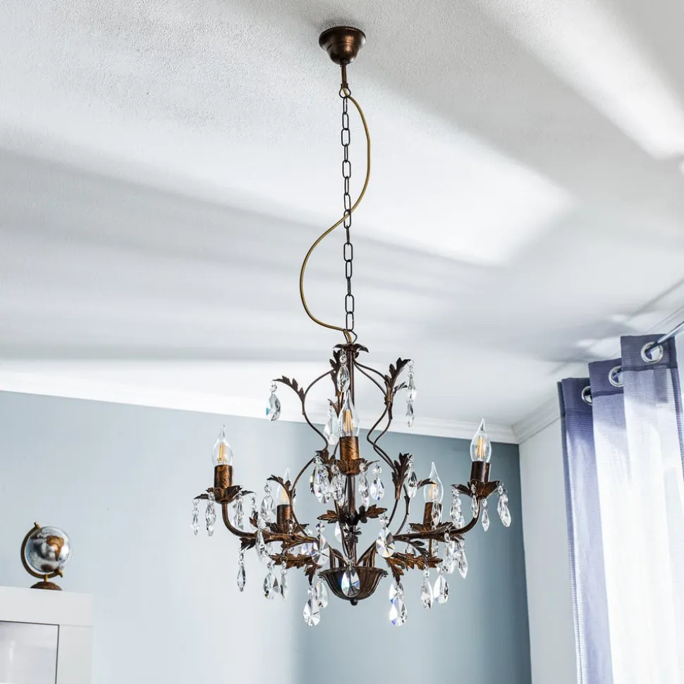 Lysekrone Teresa med krystaller, 5 lyskilder