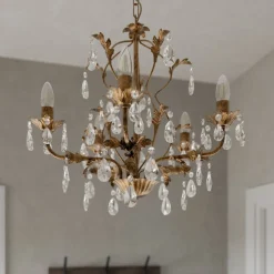 Lysekrone Teresa med krystaller, 5 lyskilder