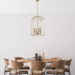 Lysekrone Till 13256, guldfarvet, metal, 4 lyskilder