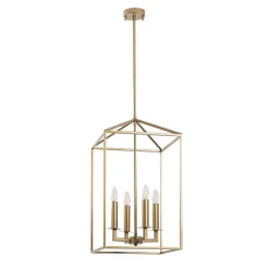 Lysekrone Till 13256, guldfarvet, metal, 4 lyskilder