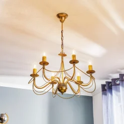 Lysekrone Tori 6, 6 lyskilder, guld