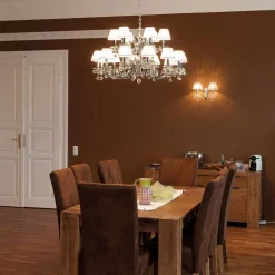 Lysekronen Krystaldesign, krom, 8 lysk.