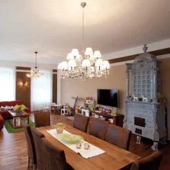 Lysekronen Krystaldesign, krom, 8 lysk.