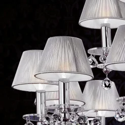 Lysekronen Krystaldesign, krom, 8 lysk.