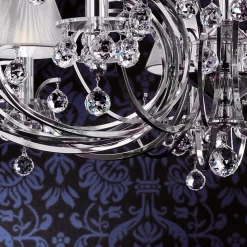 Lysekronen Krystaldesign, krom, 8 lysk.