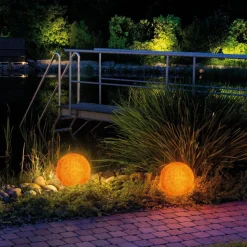 Lysende dekokugle Mundan, 30 cm, terrakotta