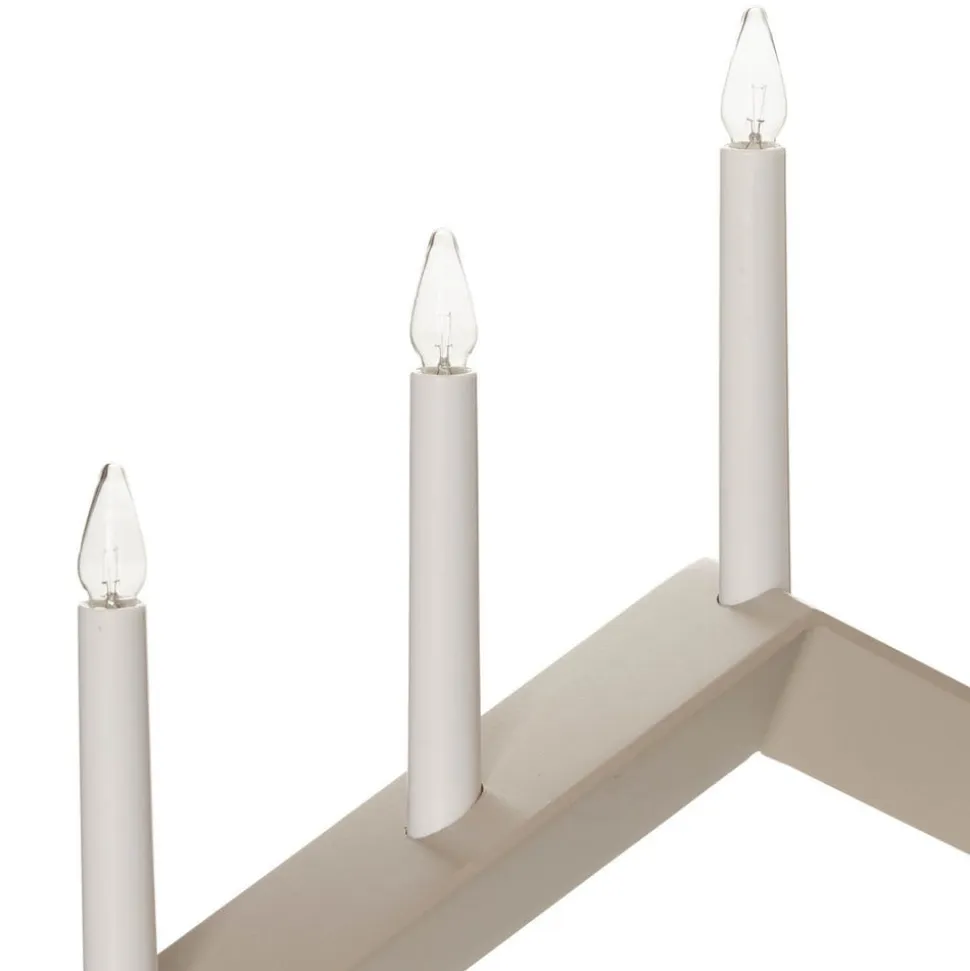 Lysestage Arrow, flad, 7-flamme, grå