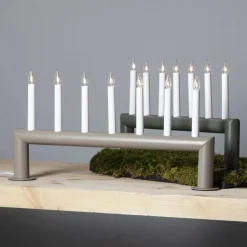 Lysestage Circum, lige, 7-flamme mørkegrå