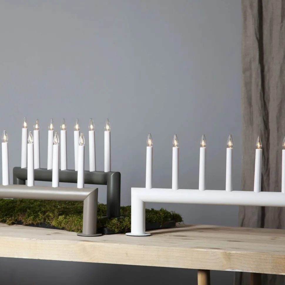 Lysestage Circum, lige, 7-flamme mørkegrå