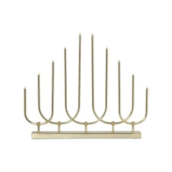 Lysestage Novum, 10 lyskilder, messingfarvet, metal, E5