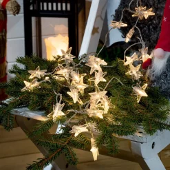 Lyskæden Stjerne, udendørs LED, 40 lys