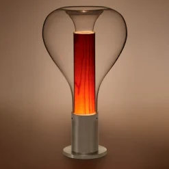 LZF Eris LED-bordlampe glas aluminium/kirsebær