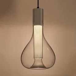 LZF Eris LED-pendellampe, glas, aluminium/elfenben