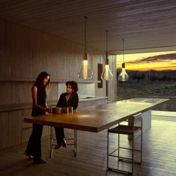 LZF Eris LED-pendellampe, glas, aluminium/elfenben