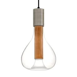 LZF Eris LED-pendellampe, glas, aluminium/kirsebær