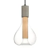 LZF Eris LED-pendellampe, glas, aluminium/bøg