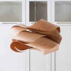 LZF Link hængelampe, Ø 46 cm, kirsebærtræ natur