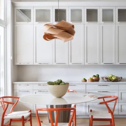 LZF Link hængelampe, Ø 46 cm, kirsebærtræ natur