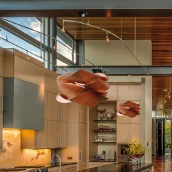 LZF Link hængelampe, Ø 46 cm, kirsebærtræ natur