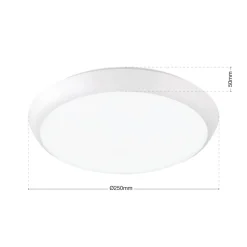 Maggy LED-loftlampe, Ø 25 cm, hvid, CCT, IP65, dekorative ringe