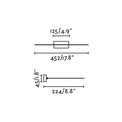 Magritte 450 LED-væglampe, sort, aluminium, bredde 45 cm