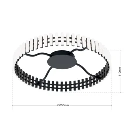 Mansion LED-loftslampe, sort og hvid Ø 63 cm