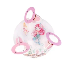 Mara havfrue loftlampe, hvid/pink, Ø 29 cm, E14