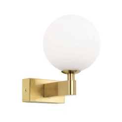 Mara væglampe, messingfarvet, glas, 17,5 cm høj, G9, IP44