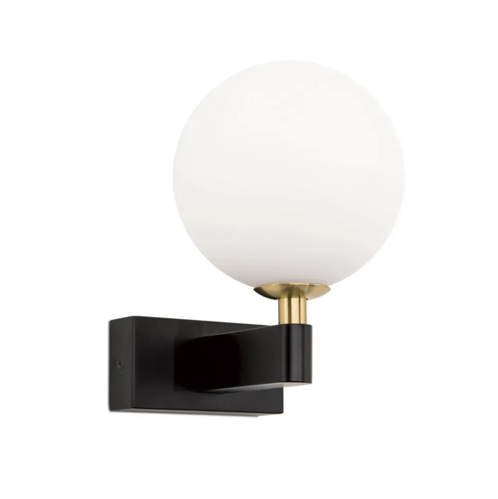 Mara væglampe, sort, glas, 17,5 cm høj, G9, IP44