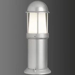 Marco sokkellampe af aluminium, sølv