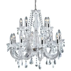 MARIE THERESE klassisk lysekrone, krom