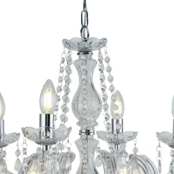 MARIE THERESE klassisk lysekrone, krom