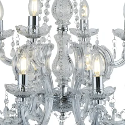 MARIE THERESE klassisk lysekrone, krom