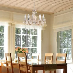 Marie Therese lysekrone, brun, 5 lyskilder