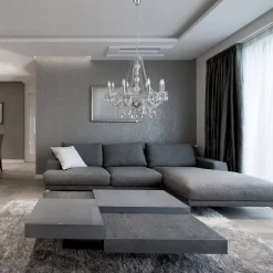 Marie Therese lysekrone, krom, 8 lyskilder