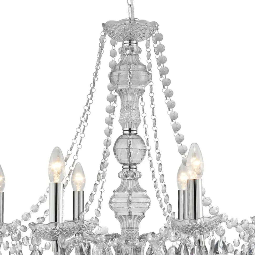 Marie Therese lysekrone, krom, 8 lyskilder