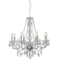 Marie Therese lysekrone, krom, 8 lyskilder