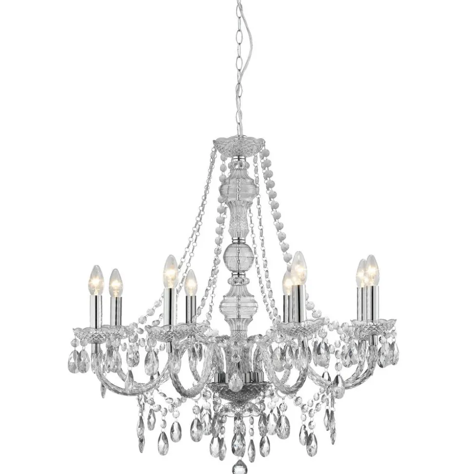 Marie Therese lysekrone, krom, 8 lyskilder