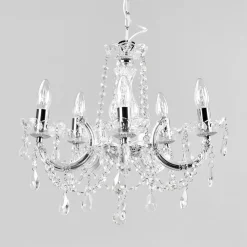 Marie Therese lysekrone, krom, 5 lyskilder