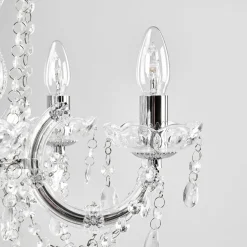 Marie Therese lysekrone, krom, 5 lyskilder