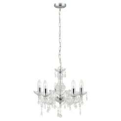 Marie Therese lysekrone, klar, 5 lyskilder