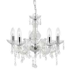 Marie Therese lysekrone, klar, 5 lyskilder