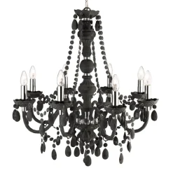 Marie Therese lysekrone, mørkegrå, 8 lyskilder