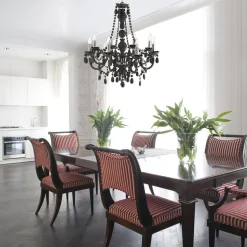 Marie Therese lysekrone, mørkegrå, 8 lyskilder