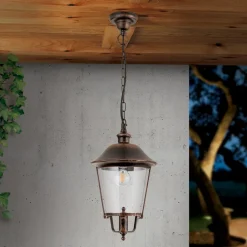 Mariella udendørs hængelampe, sort-kobber, metal