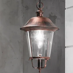 Mariella udendørs hængelampe, sort-kobber, metal