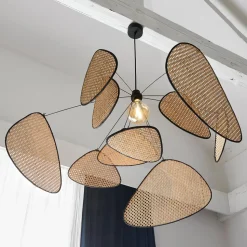 MARKET SET hængelampe Screen XL, 60 cm, natur, rattan