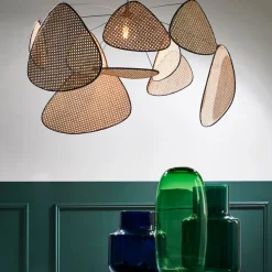 MARKET SET hængelampe Screen XL, 60 cm, natur, rattan